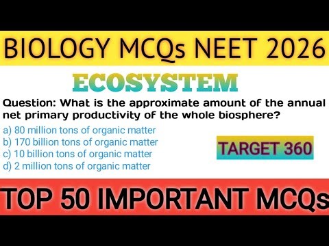 Ecosystem | Class 12 | Biology Top 50 MCQ | NCERT Based Questions | NEET 2026