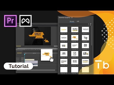 How to use .MOGRT Essential Graphics Typographies in Premiere CC 2018