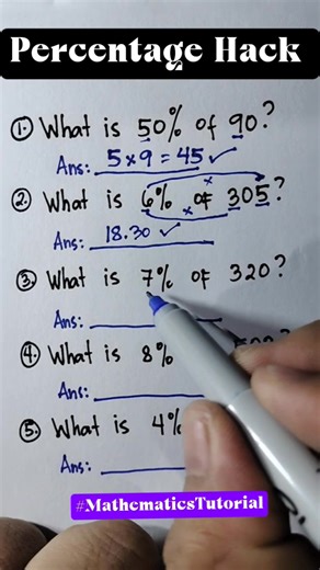 66K views · 472 reactions | Percentage Hack That You Need To Know! #fblifestyle | Mathematics Tutorial | Facebook