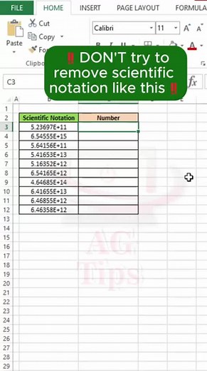 Excel Tips: How to Remove Scientific Notation Easily!