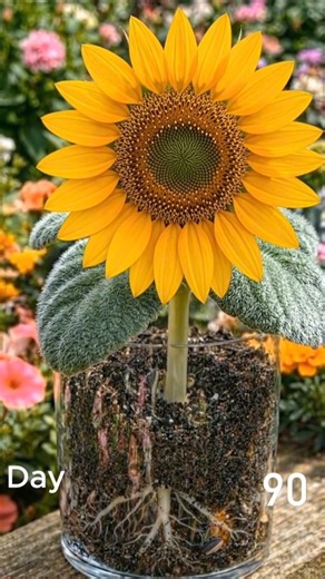 Sunflower Seed to Giant Bloom in Seconds 🌻 part 2 #gardening #viral #satisfying #shorts #foryou