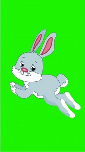 Cartoon Rabbit jumping Green screen
