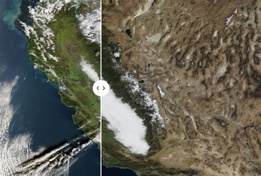Before and after: Sierra Nevada flush with snow following recent storms