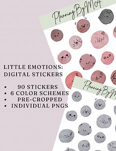 Little Emotions, Digital Stickers, Sticker Book for Goodnotes, Pre-cropped Digital Stickers, Planner Stickers, Digital Notes - Etsy