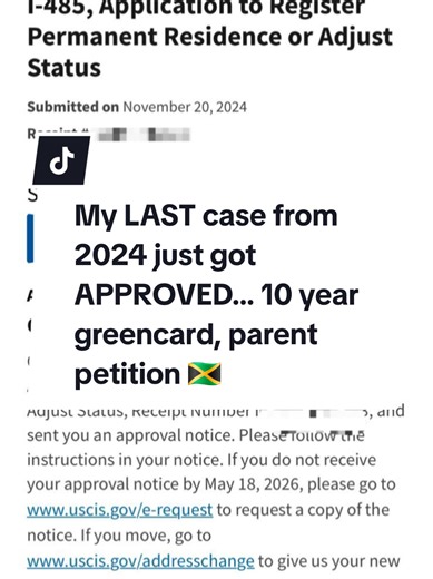 This one was not for the weak… A denied I-485. A full case takeover. A quick refile and fast work permit approval. But then… silence. All through 2025 stuck in processing. Even with an approved I-130 since January 2024. 2026 came… still nothing. Calls to USCIS? Generic answers. Case inquiries? Normal processing time. So I waited… strategically April 2026, outside normal time. Filed again. Got that SR number. And then… had to apply a little unconventional pressure Result? APPROVED ✅ #ImmigrationJ