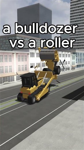 bulldozer vs roller!! #roblox #carcrash