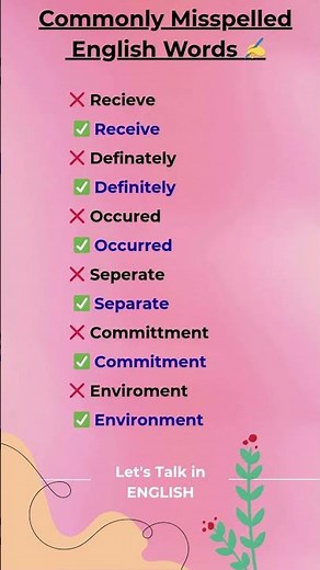 Misspelling These Words 😳 Common English Mistakes You Must Fix! #english #englishshortsentence