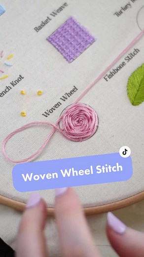 How to Embroider a Rose with Woven Wheel Stitch