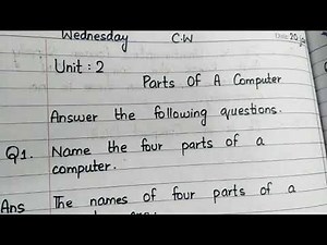 Question/Answer | Parts of a computer | Grade 1