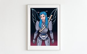 DIGITAL Sci-fi Print | Robot Poster, Elf Robot Print, Printable, Instant Digital Downloads, Colourful Illustration, Fantasy Wall Art - Etsy UK