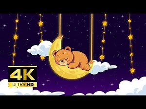 Little Bear Sleeping on the Moon 🌙💤 | Lullaby for Babies, Sleep in Minutes 🎶 (8 Hours, No Ads)