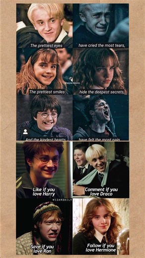 TitleThe Truth Behind Their Smiles 😢✨ | Harry vs Draco vs Hermione vs Ron #harrypotter