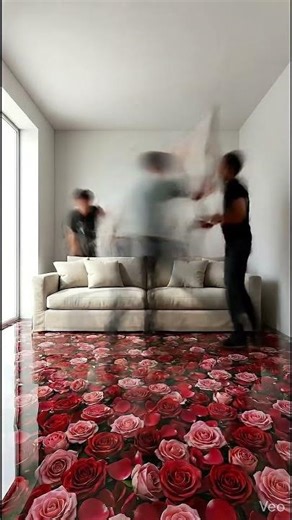 Romantic Red Roses Epoxy Floor – Bedroom Transformation #floor #rose #romantic #epoxyfloor