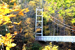 Fall Creek Suspension Bridge in Ithaca, USA