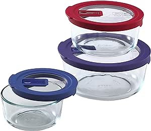 Pyrex No-Leak Lids 6-Piece Glass Food Storage Set