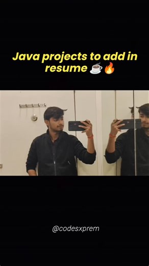 codexprem on Instagram: "Best Java Projects to Add in Your Resume ☕🔥 | Freshers Must Watch” 📝 Description If you know Java but your resume feels empty, this reel is for you. Recruiters don’t want only theory. They want real Java projects that show your skills. In this reel, I share Java projects that: • Look strong on your resume • Help in placements and interviews • Are perfect for freshers and students Build projects. Push them to GitHub. And let your resume speak for you. Save this reel and