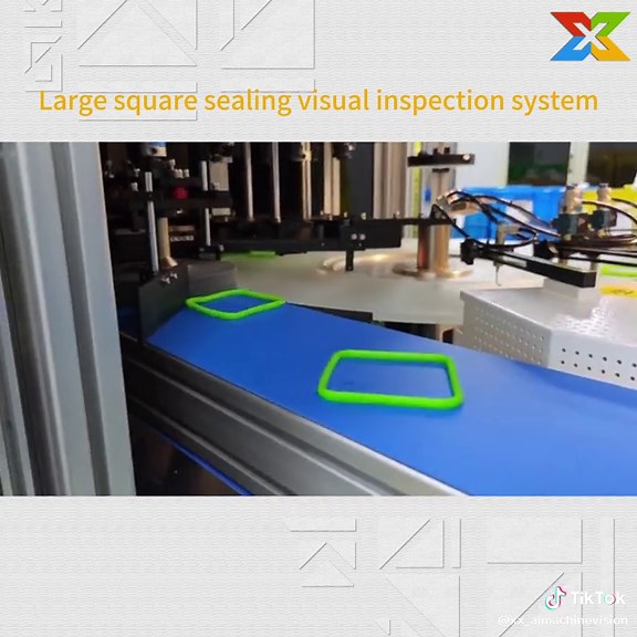 Large square sealing visual inspection system #machinevision #automaticqualitycontrol #ccdinspection #aoi The vision machine adopts hoist for feeding, equipped with artificial intelligence visual detection software, equipped with 18 CCD industrial cameras. According to customer requirements, this visual inspection machine can detect whether the all-around surface of the product exists, missing material, burrs and other appearance defects.