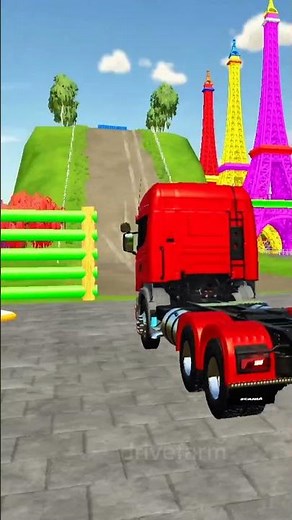 Colorful Transport Scania Dump Trucks at Work ULTIMATE Obstacle Crossing #shorts #transporttruck