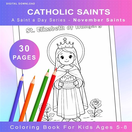 Catholic Saints Coloring Pages Printable | Christian Kids Activity Ages 5–8 | PDF PNG Download - Etsy