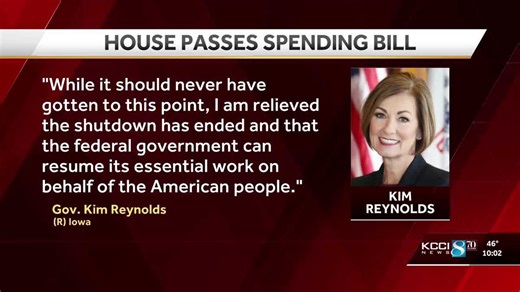 Iowa lawmakers react to House passing spending bill to reopen government