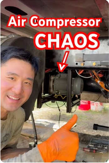 Air compressor chaos #truck #trucking #mechanic #hybridtruck #electricvehicle #automobile #diesel | Axion Motors | Facebook