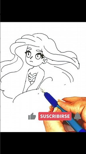 Dibujando a Ariel la Sirenita #Shorts