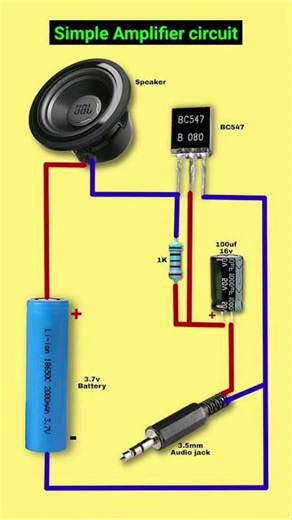 Simple 3V Audio Amplifier Circuit 🔊 Mini Amplifier Using 2AA Battery