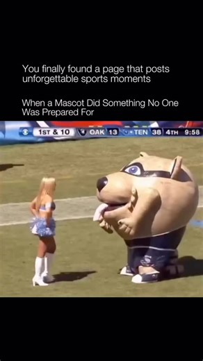 Unforgettable Sports Moments on Instagram: "During an NFL game in the late 2000s, the Tennessee Titans mascot, T-Rac, went viral after a sideline skit appeared to show him eating a Titans cheerleader. The moment took place during a break in play, when T-Rac exaggeratedly opened his oversized mascot mouth and leaned toward the cheerleader as part of a planned joke to entertain the crowd. From certain camera angles, it looked as if the cheerleader had actually disappeared into the mascot, creating