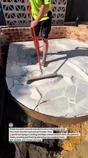 Perfect Stone Pattern Concrete Finish – Fast DIY Patio Upgrade! #Concrete #DIYPatio #HomeImprovement