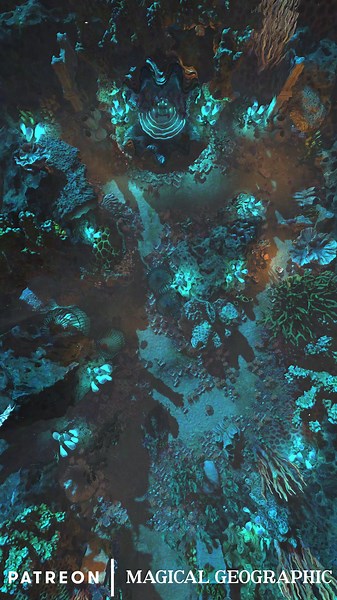 [OC] I made UNDERWATER maps this week - FREE 4K Animated Map downloads in the comments! - Magical Geographic [4K] [3840 × 2160px]