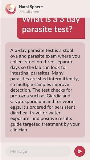What is a 3 day parasite test?