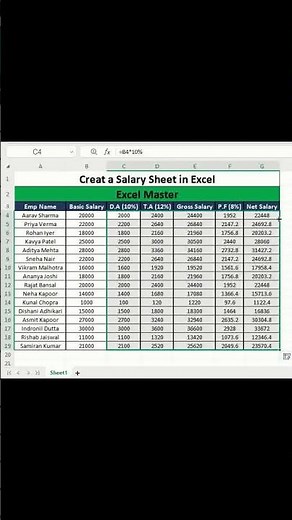 Create Salary Sheet in Excel - Tips & Tricks