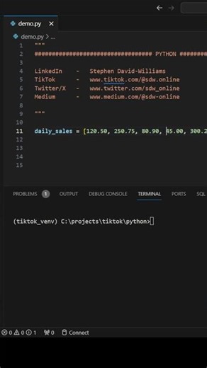 sum() function in Python #programming #data #python