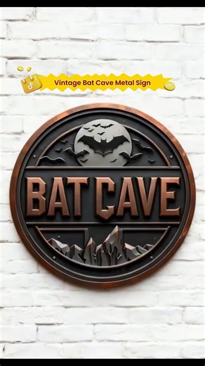 Vintage Bat Cave Metal Sign 8x8 Perfect for Outdoor Yard Porch Garage Cafe Bar and Garden Decor Unique Wall Art Plaque Support customization based on provided images
