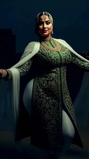 [AI Shorts] AI Goddess Lookbook – Curvy Models Plus Size Regal Royal Sherwani #aibeauty