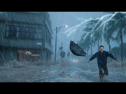 Fall Asleep Quickly with Intense Hurricane Ambience, Rain & Strong Winds