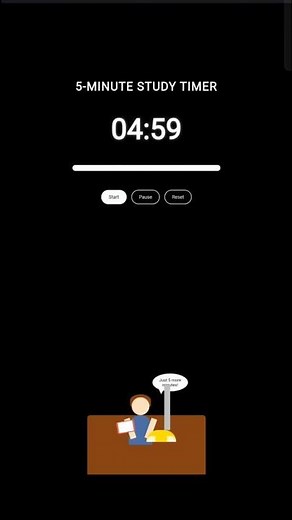 5 Minute Study Timer Project in HTML CSS & JavaScript | Aesthetic Study Timer Animation