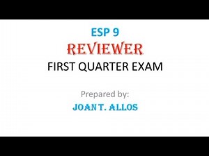 ESP 9 Reviewer for the First Quarter Exam#firstquarter #exam