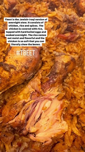 Tbeet- is an Iraqi-Jewish dish that cooks overnight. It consists of a chicken, rice and spices. The chicken & Rice is then topped with hard boiled eggs and cooked overnight. The rice comes out moist and flavorful and the chicken is so soft that you can literally chew the bones. #cookingwtammy #tbeet #tbit
