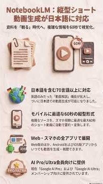 日本語！Gemini Notebook縦型ショート動画解説生成「短め」展開拡大