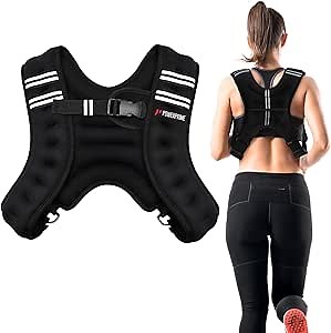 PowerPrime® Weighted Vest 11 lbs (5 kg) – Adjustable, Unisex Fitness Vest for Men & Women – Neoprene Material, Reflective Strips, Mesh Pocket – Ideal for Running, HIIT, and Strength Training