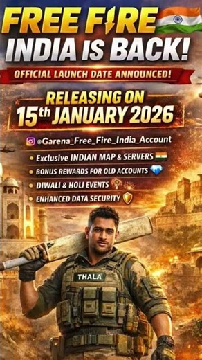 free fire india launch date #shorts