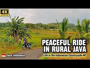 Peaceful Ride in Rural Java | Life in the Indonesian Countryside 4K