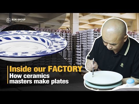 How to make porcelain tableware? Ceramic plates manufacturing process | Ron Group Factory