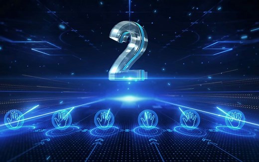 2021蓝色震撼公司活动大气创意开场倒计时手掌手印启动仪式视频