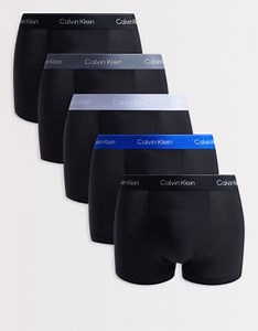 Calvin Klein - Micro Stretch - Lot de 5 boxers à taille colorée - Noir | ASOS