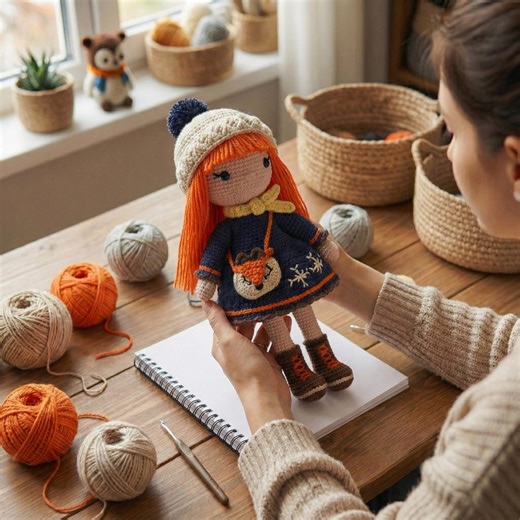 Poupée rousse au crochet « Ruby » - Jouet bio fait main Amigurumi - Cadeau d'anniversaire pour fille - Etsy France