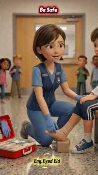 قواعد وإجراءات الاسعافات الاولية... #cartoon #safety #animation #safetyfirst