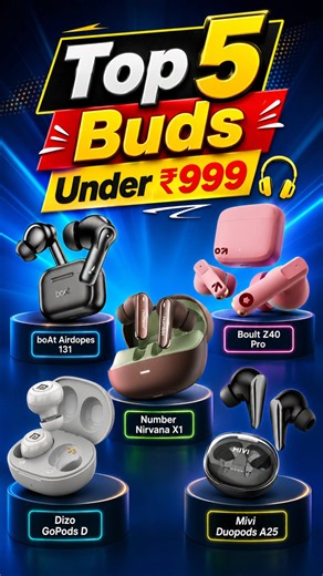 🎧 TOP 5 Best TWS Earbuds Under ₹999 in 2026 🔥 | Best Buds for Music & Calling
