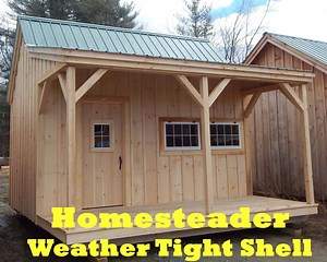 Weather Tight Cabin Shell - Recommendations on what options will create the most comfortable space. 16x16 Homesteader | Jamaica Cottage Shop